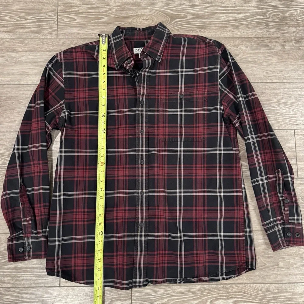 Orvis Men's Large Red Black Plaid Flannel Button‎ Up Shirt | Classic Collection